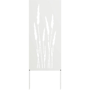 vidaXL - Tuin - Privacy - Scherm - Bloemen - Wit - 50 - x - 140 - cm - Koudgewalst - staal