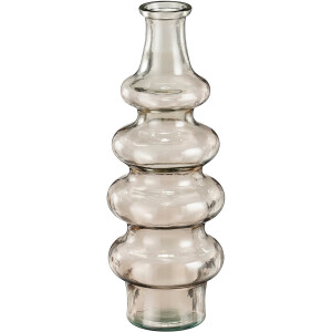 Mica Decorations Bloemenvaas Sira - transparant glas - beige - D14,5 x H40 cm - vaas - sierlijk model