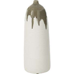 J-Line vaas Olea Fles - olijfgroen/wit - small - 47 cm hoog