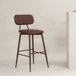 Nohr Barkruk 'Jennise' Lederlook, kleur Bruin (zithoogte 68cm)