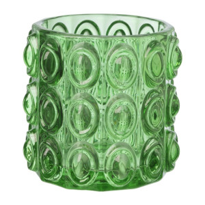Waxinelichthouder bubbel - groen - ø7.5x6.8 cm