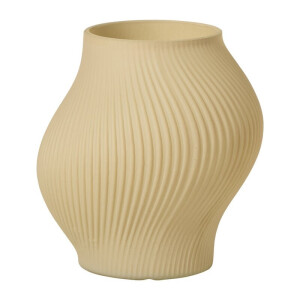 Vaas ribbel groot - beige - ø18x19 cm