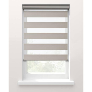 25% korting - Leen Bakker - Fenstr Duo Rolgordijn Nice Lichtdoorlatend - Zand (25038) - Polyester - Beige - 120x10x10 Cm