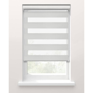 25% korting - Leen Bakker - Fenstr Duo Rolgordijn Nice Lichtdoorlatend - (10044) - Polyester - Wit - 120x10x10 Cm