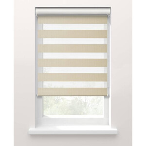 25% korting - Leen Bakker - Fenstr Duo Rolgordijn Planos Lichtdoorlatend - Zand (25022) - Polyester - Beige - 120x10x10 Cm