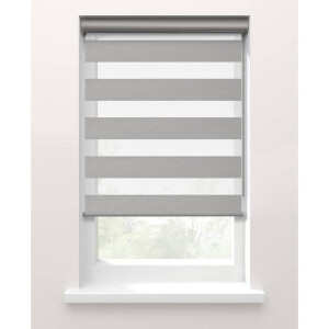 25% korting - Leen Bakker - Fenstr Duo Rolgordijn Trim Lichtdoorlatend - (20067) - Polyester - Grijs - 120x10x10 Cm