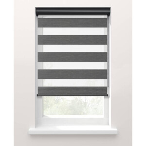 Leen Bakker - Fenstr Duo Rolgordijn Trim Lichtdoorlatend - Antraciet (20068) - Polyester - Grijs - 120x10x10 Cm