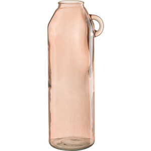J-Line vaas Handvat Cilinder - glas - lichtroze - large - 45 cm hoog