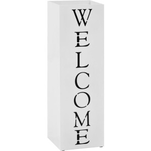 vidaXL - Parapluhouder - Welcome - staal - wit