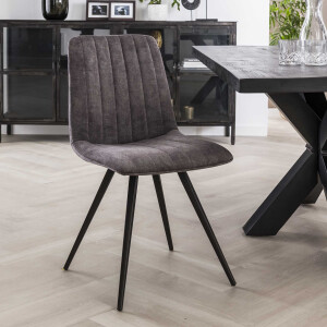 Eetkamerstoel 'Cora' Velvet, kleur Grijs