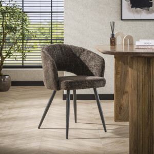 LifestyleFurn Eetkamerstoel 'Arnie' Renegade stof, kleur Bruin