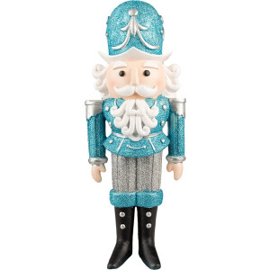 Clayre & Eef Beeld Notenkraker 47 cm Blauw Polyresin Kerstdecoratie