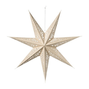 Kerstster papier - beige - 60 cm