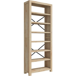 vidaXL - Boekenkast - met - 7 - schappen - 80x30x200 - cm - massief - acaciahout