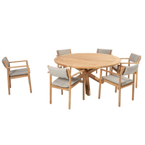 4 Seasons Outdoor Diningset Prado Levi 7-delig Teak Ø160 cm