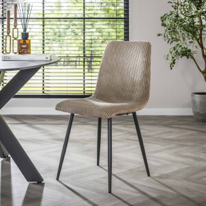 LifestyleFurn Eetkamerstoel 'Salim' Rib, kleur Zand