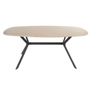 Eettafel Romano deens ovaal 180 cm Keramiek travertin