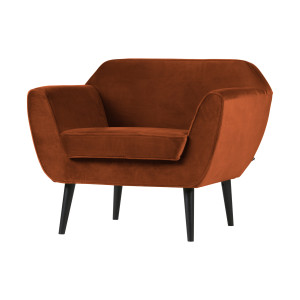 WOOOD Fauteuil 'Rocco' Velvet, kleur Roest