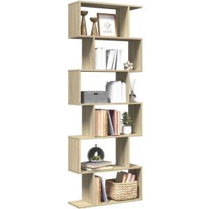 vidaXL Boekenkast - 6-laags - 70x24x193 cm - Sonoma eiken Boekenkast - Boekenkasten - Boeken Plank - Schappenkast