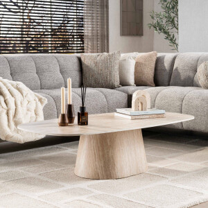 Salontafel Centro 135 cm 3D keramiek travertin