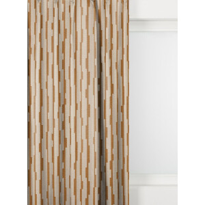 HEMA HEMA Gordijnstof Andel Lichtdoorlatend Strepen Ecru-cognac Cognac (cognac)