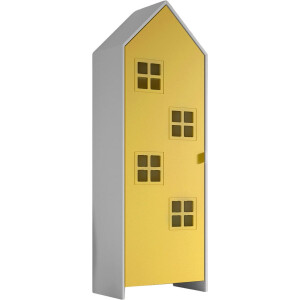 Kledingkast Juul Geel - MDF - Breedte 62,8 cm - Hoogte 9 cm - Diepte 171,7 cm - Met planken - Met openslaande deuren