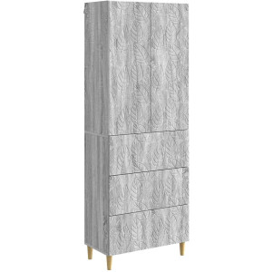 vidaXL - Kast - Set - 2 - st - 66 - x - 34,5 - x - 90 - cm - Bewerkt - hout - Grijs - Sonoma