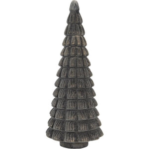 Clayre & Eef Beeld Kerstboom Ø 18x46 cm Bruin Glas