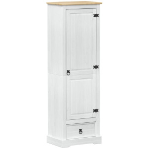 vidaXL - Kasten - met - lade - Wit - 55 - x - 38 - x - 170 - cm - Massief - grenenhout