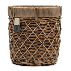 Bloempot Rustic Rattan Diamond, S