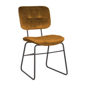 LABEL51 Eetkamerstoel 'Dez', Velvet, kleur Okergeel