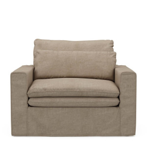 Loveseat Continental, Natural, Washed Cotton