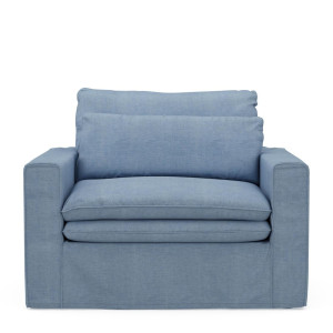 Loveseat Continental, Ice Blue, Washed Cotton