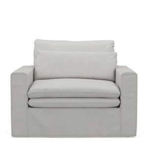 Loveseat Continental, Ash Grey, Washed Cotton