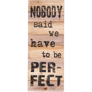 Clayre & Eef 5H0153 - Tekstbord - 30 x 2 x 76 cm - hout - bruin