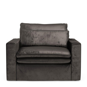 Loveseat Continental, Grimaldi Grey, Velvet