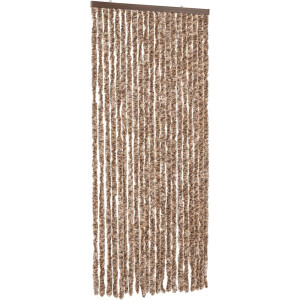 vidaXL - Vliegengordijn - 56x185 - cm - chenille - beige - en - donkerbruin