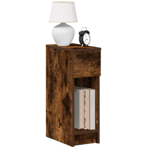 vidaXL Nachtkastjes - 2 stuks - 20x36x60 cm - Gerookt Eiken Nachtkastje - Nachtkasten Set - Slaapkamer Meubilair - Kast Met Lade - Houten Nachtkast