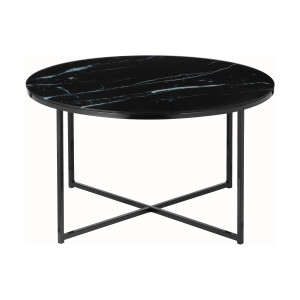Artistiq Salontafel 'Roel', 80cm, Marmerlook, kleur Zwart