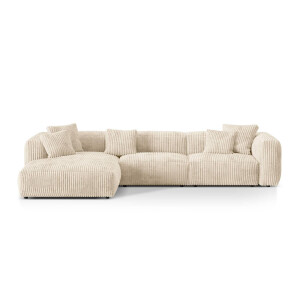 3-zits hoekbank Martina ribstof links | Micadoni