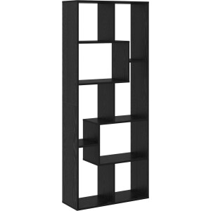 vidaXL - Boekenkast - Zwart - Eiken - 67 - x - 25 - x - 162 - cm - Bewerkt - hout