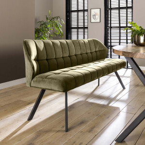 LifestyleFurn Eetkamerbank 'Thandie' Velvet, 180cm, kleur Groen