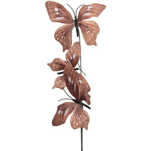 Clayre & Eef Decoratie Tak Vlinder 10x10x65 cm Bruin Textiel