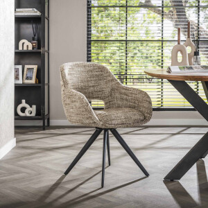 LifestyleFurn Draaibare Eetkamerstoel 'Deonte' kleur Zand