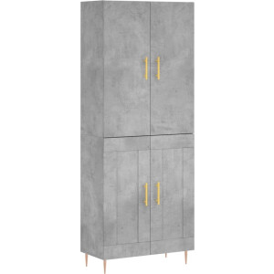 vidaXL - Hoge - kast - 69,5x34x180 - cm - bewerkt - hout - betongrijs