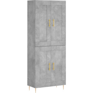 vidaXL - Hoge - kast - 69,5x34x180 - cm - bewerkt - hout - betongrijs
