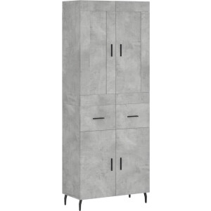 vidaXL - Hoge - kast - 69,5x34x180 - cm - bewerkt - hout - betongrijs