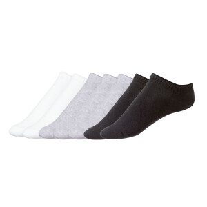 esmara 7 paar dames sneakersokken (Wit/grijs/zwart, 35-38)