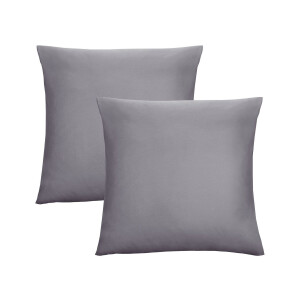 Biberna Fijne jersey kussenhoes (Zilvergrijs, 80x80)