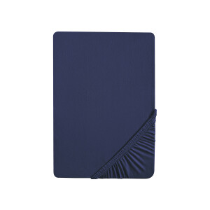 Biberna Jersey hoeslaken (Marineblauw, 180-200 x 200 cm)